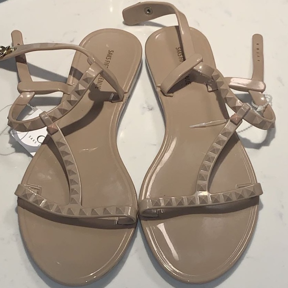 Saks Fifth Avenue Jelly Sandals- Taupe